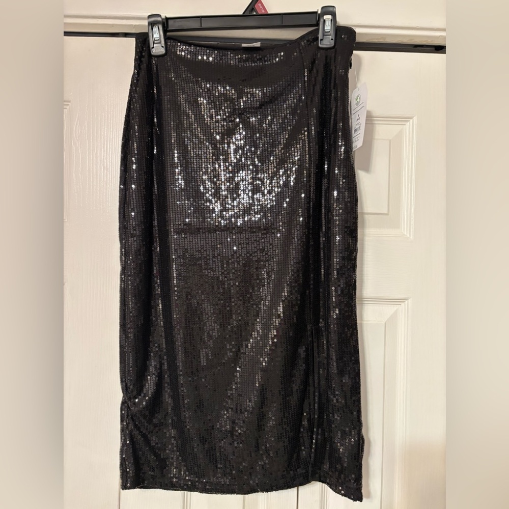 Time and Tru Black Sequin Midi Dress
